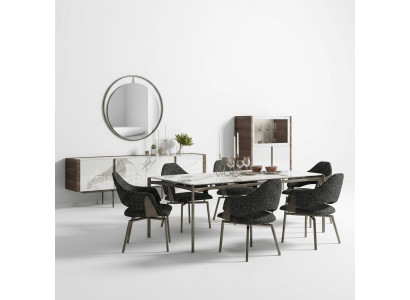 Luxus Esszimmer Set 8tlg Einrichtung Esstisch Stühle 4x Holz Möbel Sideboard