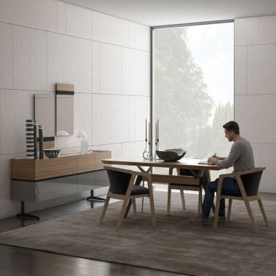 Luxus Esszimmer Set 8tlg Esstisch Komplett Stühle Sideboard mit 2x Spiegel Neu