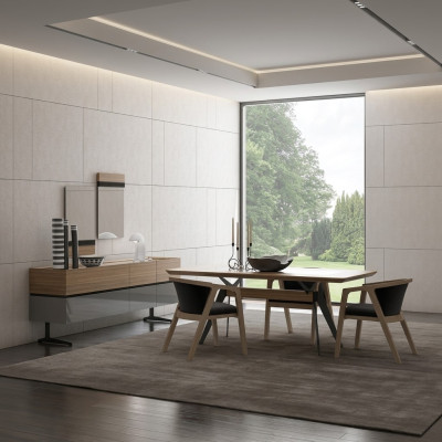 Luxus Esszimmer Set 8tlg Esstisch Komplett Stühle Sideboard mit 2x Spiegel Neu
