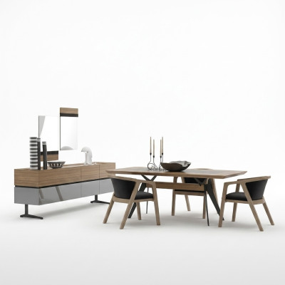 Luxus Esszimmer Set 8tlg Esstisch Komplett Stühle Sideboard mit 2x Spiegel Neu