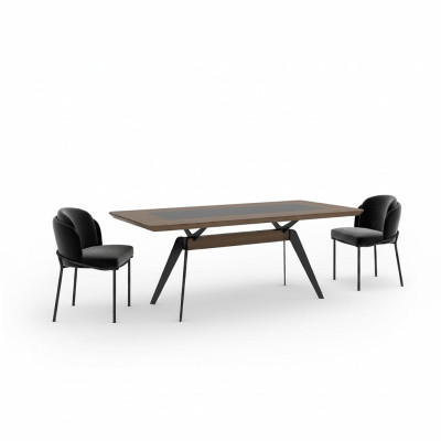 Luxus Esszimmer set Esstisch 4x Stühle Stuhl Textil Essgruppe Garnitur Neu