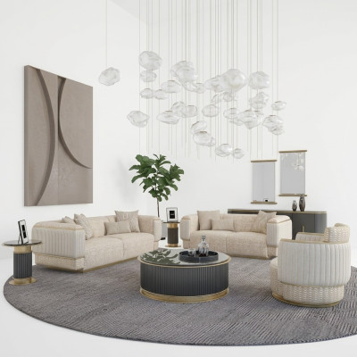 Sofa Komplett 3 tlg Wohnzimmer Design Dreisitzer Sofagarnitur Zweisitzer Couch