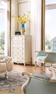 klassische Möbel Schlafzimmer Set Bett 2x Nachttische Kommode Luxus Set 4tlg