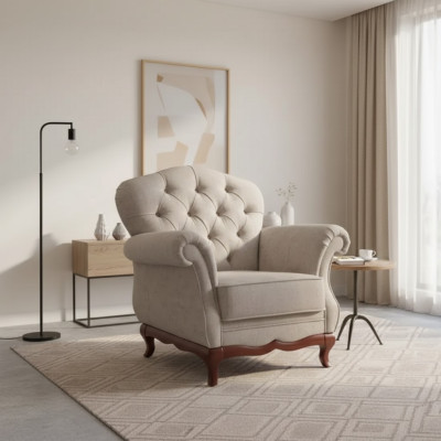 Sessel Muschel Lehne Fernsehsessel Wohnzimmersessel Lounge Relaxsessel