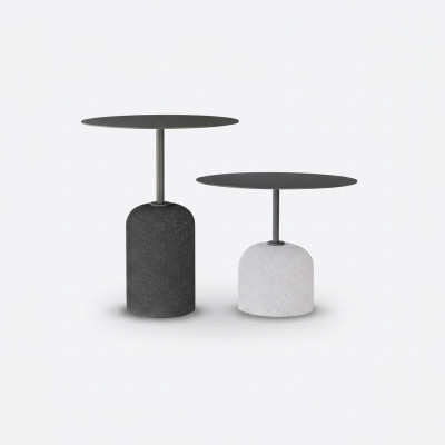 Schwarz weiße Couchtisch Garnitur Luxus 2x Runde Designer Beistelltische Tisch