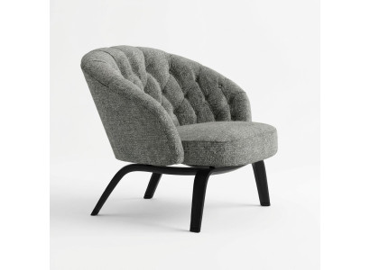 Stilvolle Polsterung aus Massivholz mit Nähten in Charcoal Chesterfield