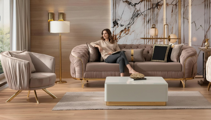 Luxus Sofagarnitur 31 Sitzer Textil Designer Chesterfield Sofa Modern
