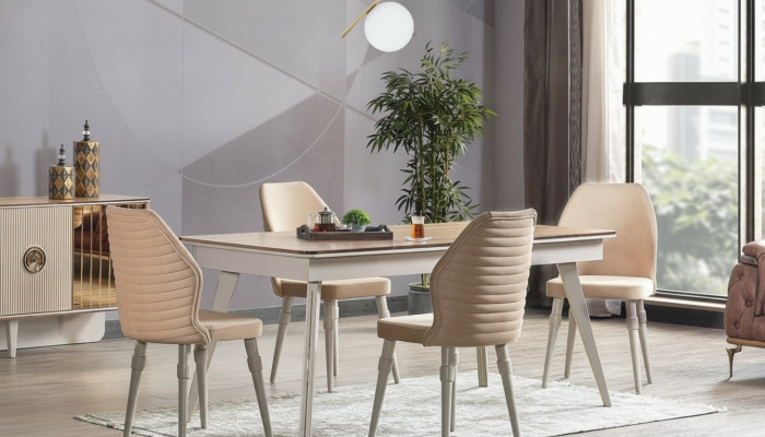 Designer Komplett 6x Stühle+Esstisch Set Esszimmer Designer Garnitur Set Neu