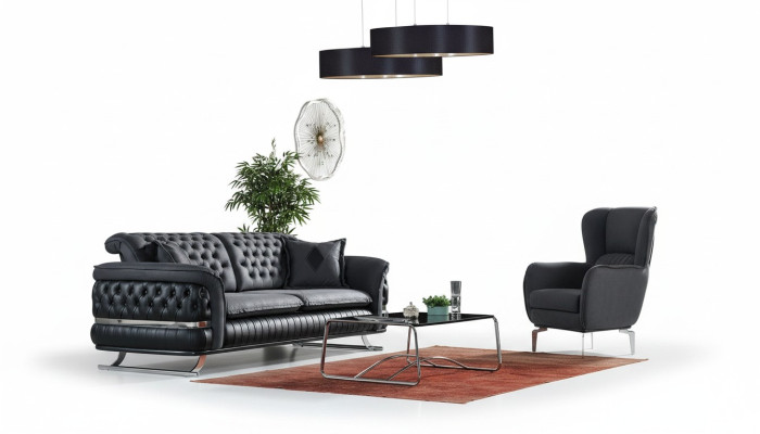 Sofagarnitur 3+1 Sitzer Sessel Garnitur Chesterfield Relax Sessel Möbel Neu