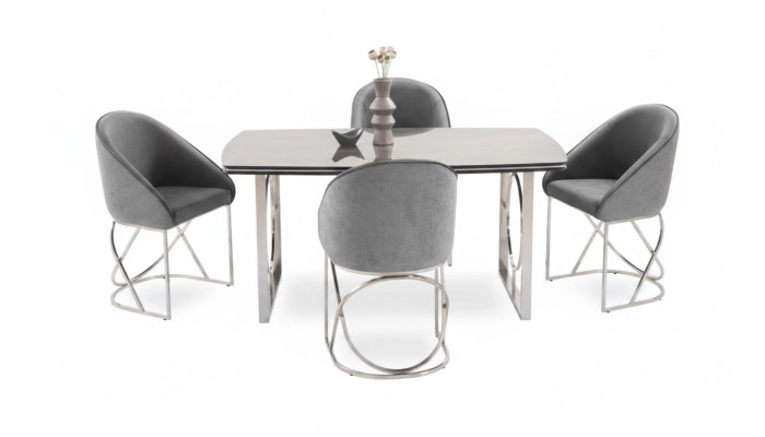 Modernes Esszimmer Möbel luxuriösen Esstisch + 6x Stühle Tisch Stühle