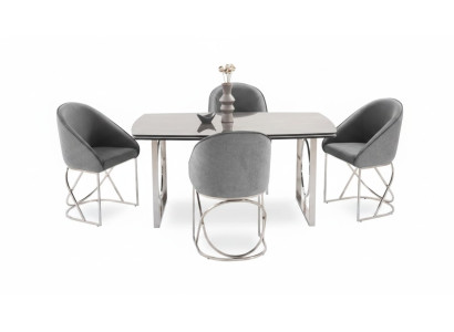 Modernes Esszimmer Möbel luxuriösen Esstisch + 6x Stühle Tisch Stühle