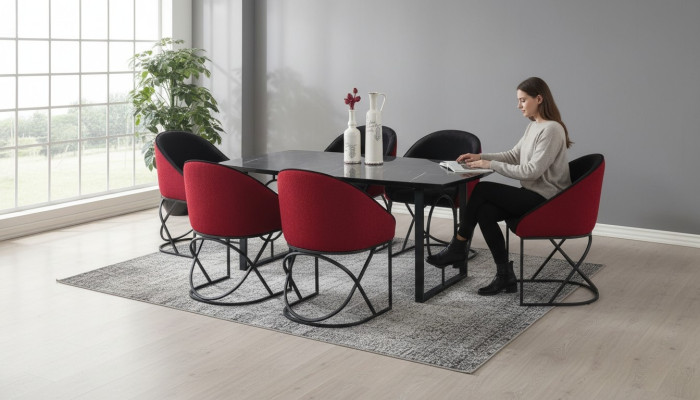 Komplett Set Esstisch 6x Stühle Esszimmer Set Ess Gruppe Tisch Tische 7tlg