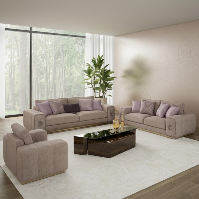 Luxus Einrichtung Sofagarnitur Komplett mit Couchtisch Wohnzimmer Set 5tlg