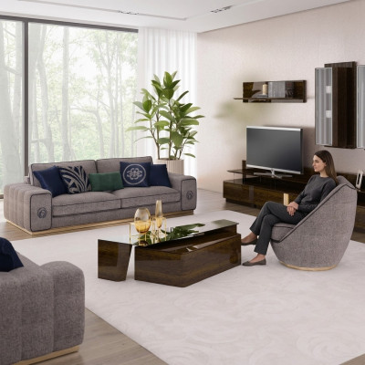 Sofagarnitur Wohnzimmer Komplett 5tlg Sofas Couchen Modern Sessel mit Couchtisch