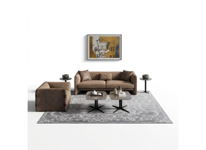 Komplett Möbel 6tlg Modern Dreisitzer Sofa Luxus Sessel Holz 2x Couchtisch