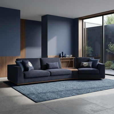 Modern Blau Dreisitzer Sofa Stilvoll Couch Design Möbel Wohnzimmer Neu