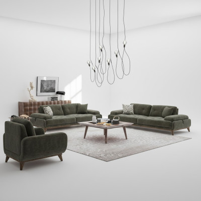 Polstermöbel 4tlg Sofagarnitur Sofa Zweisitzer mit Dreisitzer Luxus Couchtisch