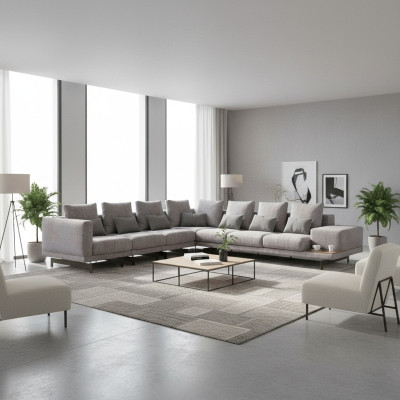 Ecksofa L-Form Wohnzimmer Einrichtung Designer Textil Sofa Modern Garnitur