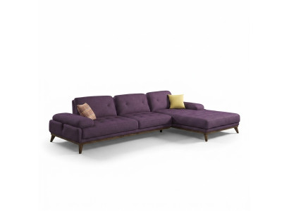 Lila Ecksofa L-Form Wohnzimmer Luxus Couchtisch Einrichtung Neu Garnitur Möbel