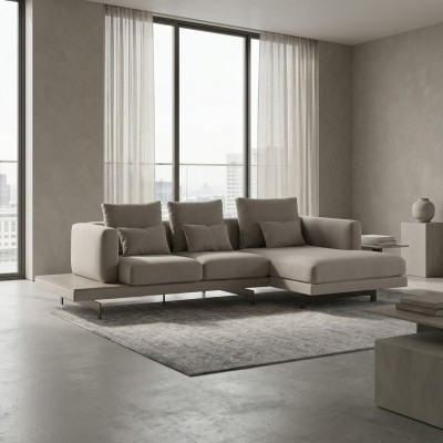 Designer Grau Sofa Couch L-Form Modern Ecksofa Polstermöbel Wohnzimmer