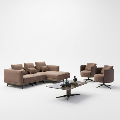 Sofagarnitur Luxus Möbel Sofa L-Form 2x Sessel Polstermöbel Neu Couchtisch