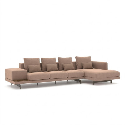 Luxus Beige Ecksofa L-Form Polstermöbel Wohnzimmer Designer Einrichtung