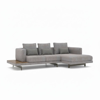 Wohnzimmer Garnitur Ecksofa L-Form Grau Sofa Couch Designer Polstermöbel