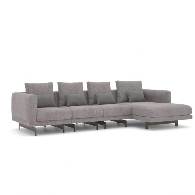 Ecksofa L-Form Relax Wohnzimmer Grau Eck Garnitur Polstersofa Möbel