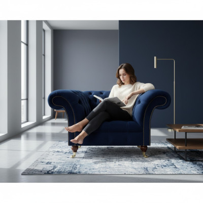 Luxus Design Sessel Wohnzimmer Einrichtung Chesterfield Polstermöbel