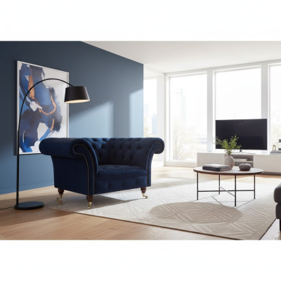 Luxus Design Sessel Wohnzimmer Einrichtung Chesterfield Polstermöbel