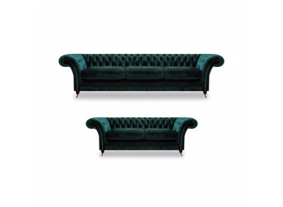Komplett Möbel Wohnzimmer Sofas 3+2 Sofagarnitur Couchen Chesterfield