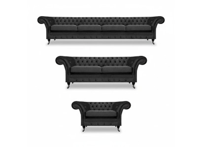 Komplett Set Chesterfield Sofas Einrichtung Sofagarnitur Sessel Wohnzimmer 4+2+1