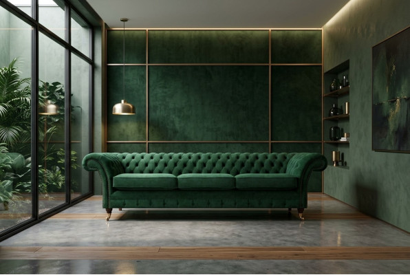 Polstermöbel Luxus Sofa Dreisitze Couch Chesterfield Wohnzimmer Textil