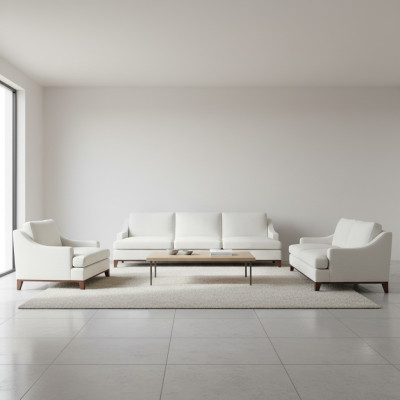 Luxus Weiß Sofas Set Wohnzimmer Sessel Einrichtung Komplett Einrichtung