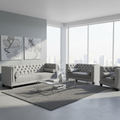 Luxus Wohnzimmer Moderne Sofagarnitur Set 2x Sofas Neu Sessel Garnituren