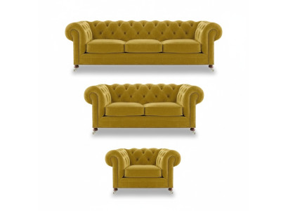 Designer 2x Sofas Wohnzimmer Sessel Chesterfield Luxus Set Chesterfield