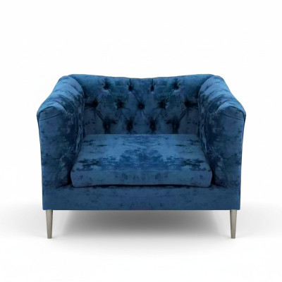 Polstermöbel Blau Sessel Chesterfield Wohnzimmer Modern Polstersitz
