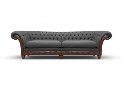 Grau Chesterfield Polstermöbel Sofa Couch Zweisitzer Wohnzimmer Textil Neu