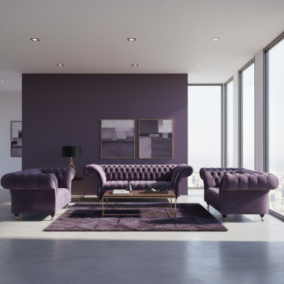 Schicke Lila Chesterfield Sofas Designer Komplette Wohnzimmer Garnitur