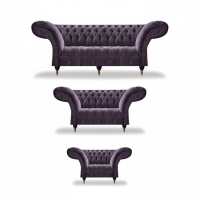 Schicke Lila Chesterfield Sofas Designer Komplette Wohnzimmer Garnitur