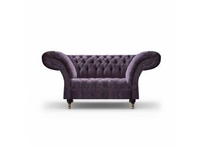 Lila Chesterfield Zweisitzer Moderne Wohnzimmer Polstercouch Edles Sofa
