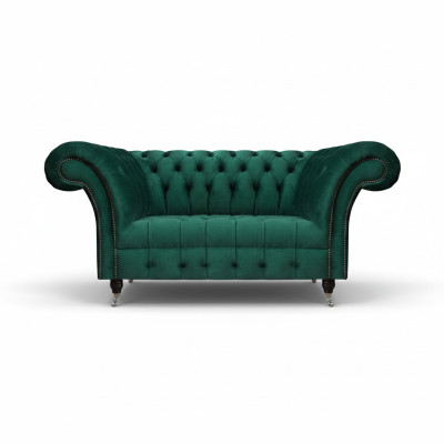 Grüne Chesterfield Polstercouch Designer Zweisitzer Edle Textil Möbel