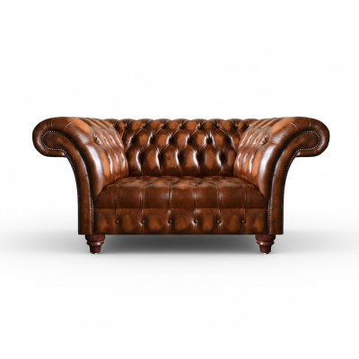 Edler Chesterfield Brauner Leder Dreisitzer Wohnzimmer Sitzcouchen Neu