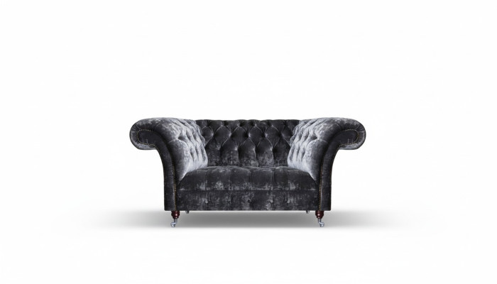 Chesterfield Samtsofa Designer Zweisitzer Textilcouchen Polstersofas