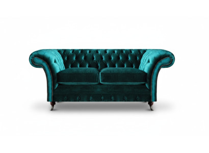 Grün Zweisitzer Sofa Couch Wohnzimmer Luxus Designer Textil Möbel