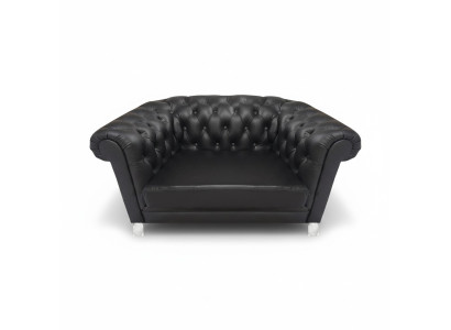 Moderner Schwarzer Chesterfield Sessel Wohnzimmer Lehnsessel 1-Sitzer