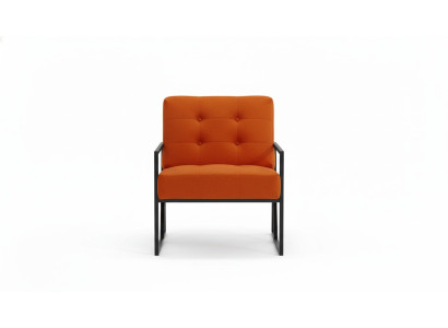  Orange Sessel Wohnzimmer Luxusmöbel Hochwertige Metallbeine Textil Neu