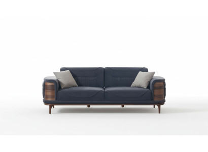 Zwei dunkelgraue Sofas im modernen Stil mit Holzbeinen für ein Wohnzimmer