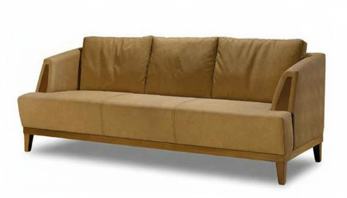 Brauner Dreisitzer Polster Textilcouch 3-Sitzer Edle Wohnzimmer Möbel