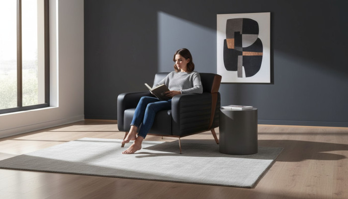 Sessel Arbeitszimmer 1-Sitzer Schwarz Einfarbig Modern Design Wohnzimmer